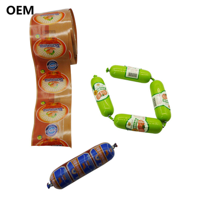 Pedido de pequeñas cantidades Logotipo de grado alimenticio Impreso Envases de salchichas artificiales para salchichas