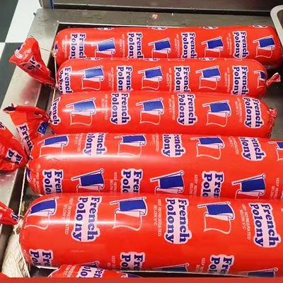 Flexografía con logotipo personalizado certificado Halal Impresión de salchichas Casilla para mortadella