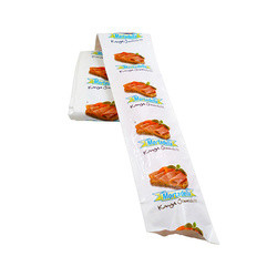 Embalaje de salchichas coloridas de plástico con cápsulas de salchichas flexografía impresión de logotipo de marca embalaje de salchichas de carne