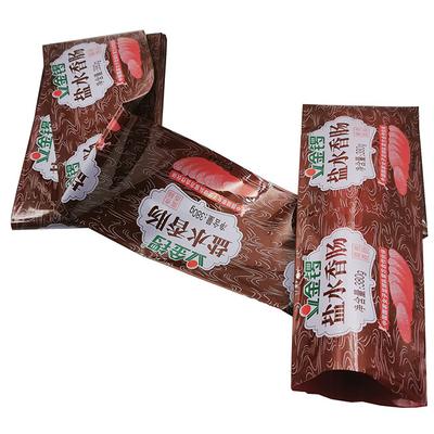 Envases de salchichas de plástico Logotipo personalizado Flexografía Impresión Envases de salchichas de plástico de carne de res