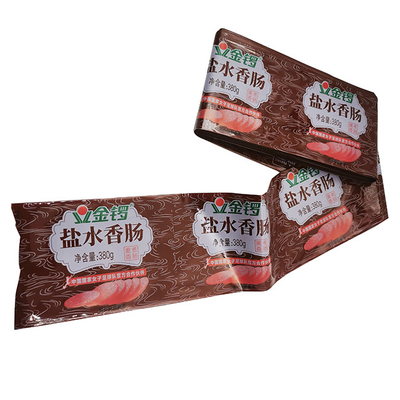Envases de salchichas de plástico Logotipo personalizado Flexografía Impresión Envases de salchichas de plástico de carne de res