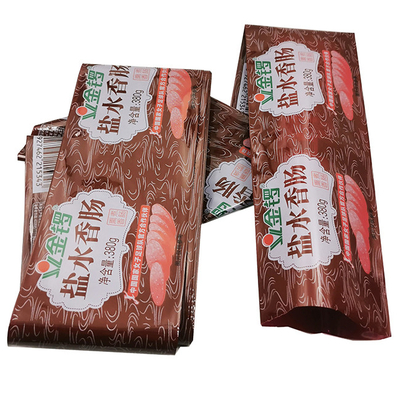 Envases de salchichas de plástico Logotipo personalizado Flexografía Impresión Envases de salchichas de plástico de carne de res