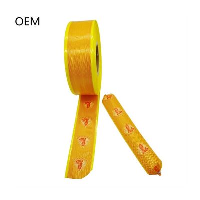 Salchichas de color rojo amarillo impresa piel de salchicha artificial cocida al vapor