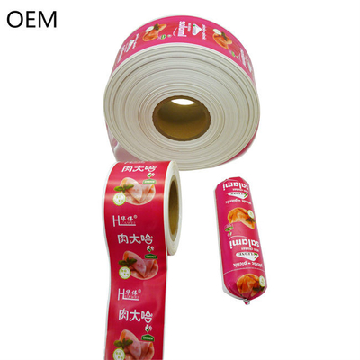 Grado alimenticio OEM Flexografía personalizada Impresión de carcasas de salchichas de plástico para salchichas de salami