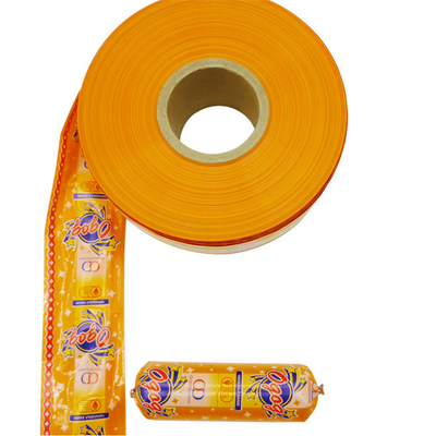 carcasas de salchichas flexografía multicolor impresión de carcasas de salchichas de plástico logotipo de marca personalizado