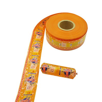 carcasas de salchichas flexografía multicolor impresión de carcasas de salchichas de plástico logotipo de marca personalizado