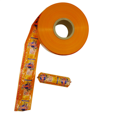 carcasas de salchichas flexografía multicolor impresión de carcasas de salchichas de plástico logotipo de marca personalizado