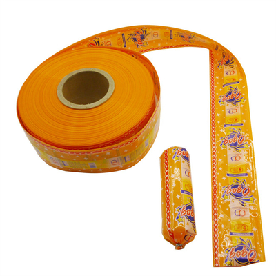 Muestra gratuita mayorista fácil de pelar 90 mM Orange Flexografía Impresión de plástico Casca de salchicha