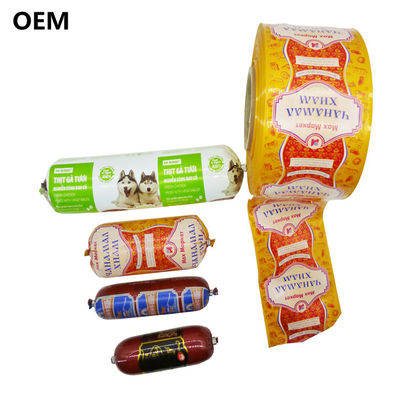 5 capas Logotipo impreso Capasitas de salchicha de plástico personalizadas