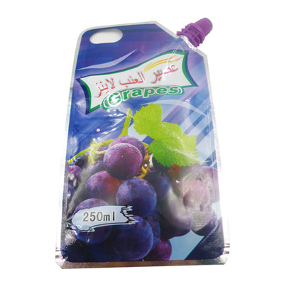Bolsas de líquido al por mayor de bajo costo Bolsas de plástico auto-sustentadas de jugo Logotipo de impresión digital