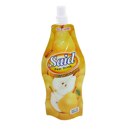 Material de embalaje de jugo alimenticio Bolsa de plástico de soporte automático con boquilla de plástico