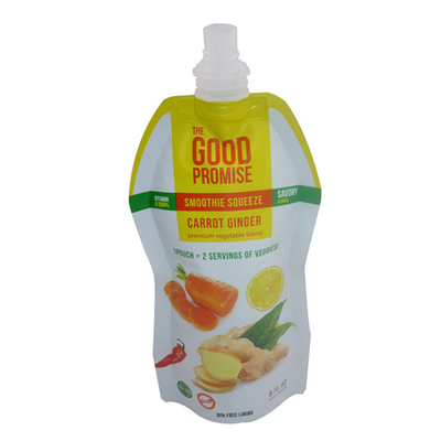 OEM de bajo precio de venta al por mayor de jugo líquido de alimentos bolsas de pie con bolsas de boca de plástico