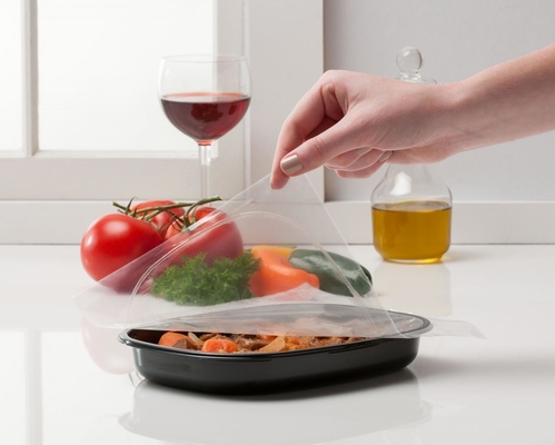 Película de sellado térmico de tipo rollo fácil de despejar Película antiniebla de alta barrera para alimentos frescos