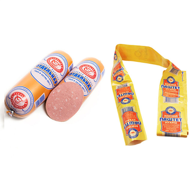 Muestra gratuita por mayor Flexografía personalizada Impresión de carcasas de salchichas de alta barrera para salchichas de carne