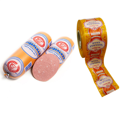 Retorte cocido al vapor tipo de rollo de colores Flexografía Impresión de salchichas de plástico Casca para perrito caliente