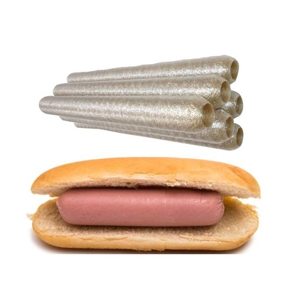 Calidad alimenticia fácil de pelar Salchicha de celulosa transparente para perritos calientes