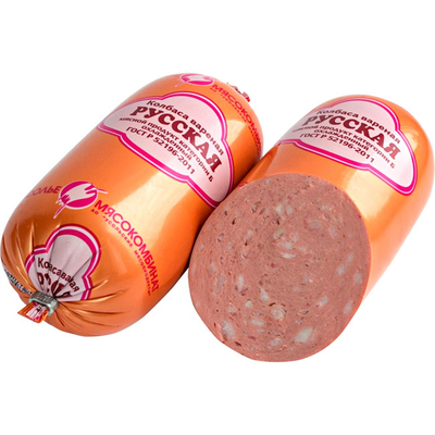 Impresión de logotipo personalizado de gran tamaño con carcasas de salchichas de poliamida para mortadella