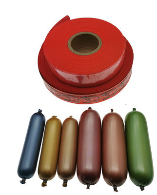 Carcasa de nailon impresa con logotipo personalizado certificado HALAL de calidad alimentaria para salchichas de carne