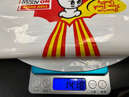 Comercio al por mayor de bolsas de pollo congelado con impresión de logotipo personalizado de color blanco