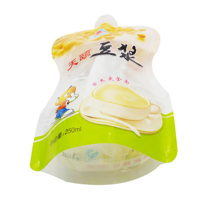 la leche de soja 250ml Doypack coloca para arriba la bolsa con el OEM de la boca imprimió