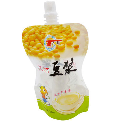la leche de soja 250ml Doypack coloca para arriba la bolsa con el OEM de la boca imprimió
