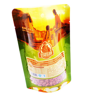 Bolsa de comida reabreble a prueba de humedad de color personalizado cacahuetes asados premium