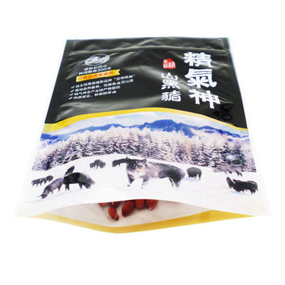 Kingred Embalaje de alimentos de pie Bolsas de cierre con cremallera 250g Humectante 50-160um Bolso