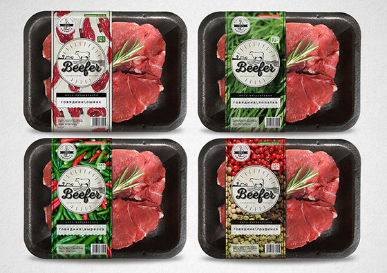 Logotipo personalizado Impreso película de embalaje de alimentos de alta barrera para contenedores de alimentos