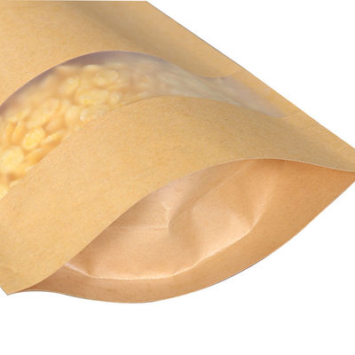 Los bolsos del acondicionamiento de los alimentos del paquete de Doy impermeabilizan el soporte del papel de Kraft encima de la bolsa Ziplock