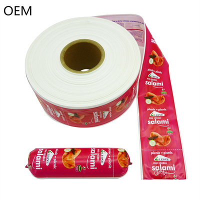 Envases de salchichas de plástico colorido OEM logotipo de marca personalizado embalaje de salchichas de grado alimenticio para salchichas de carne