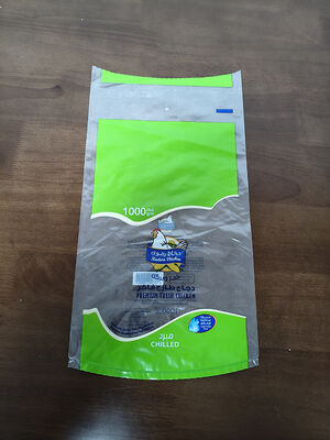 Personalizar logotipo que imprime bolsas de pollo congeladas termorretráctiles transparentes