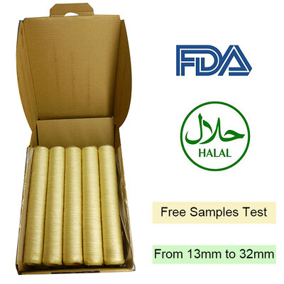 Tripas de colágeno certificadas por la FDA y HALAL con 15 metros/rollo y permeabilidad superior al humo para salchichas ahumadas