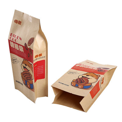Los bolsos del acondicionamiento de los alimentos del paquete de Doy impermeabilizan el soporte del papel de Kraft encima de la bolsa Ziplock